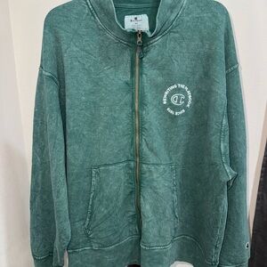 Champion Green Zip Up Sweater